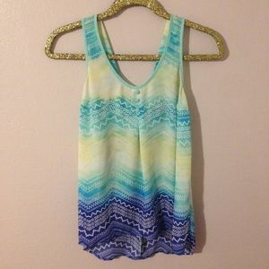 💛 {2 for $15} NWOT S Candie's Teal Aztec Tank